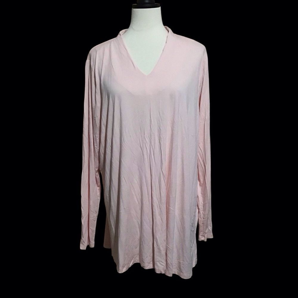 H‎ by Halston Pink Long Sleeve Blouse 2X